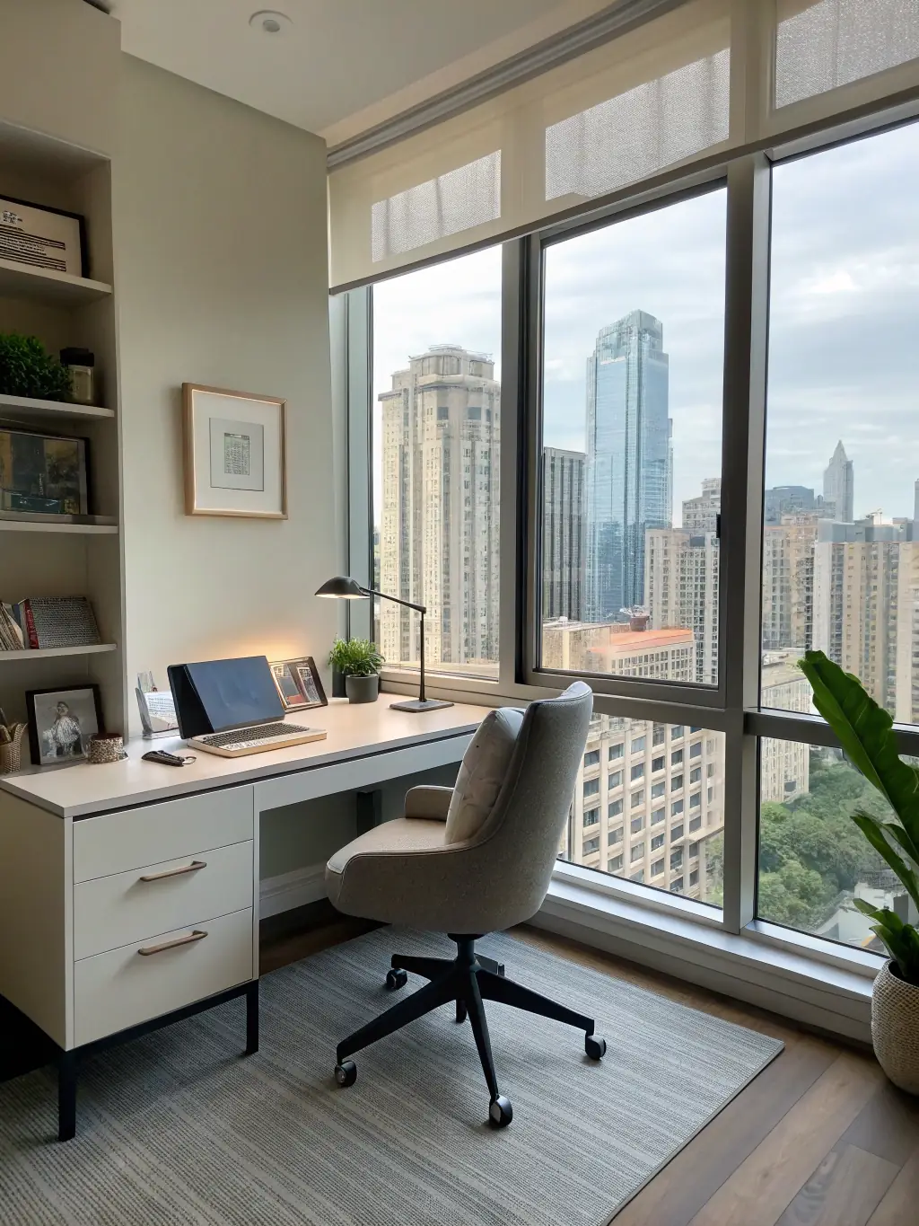 A modern, organized office space in Hamburg, symbolizing the professional and efficient approach of ErbService.