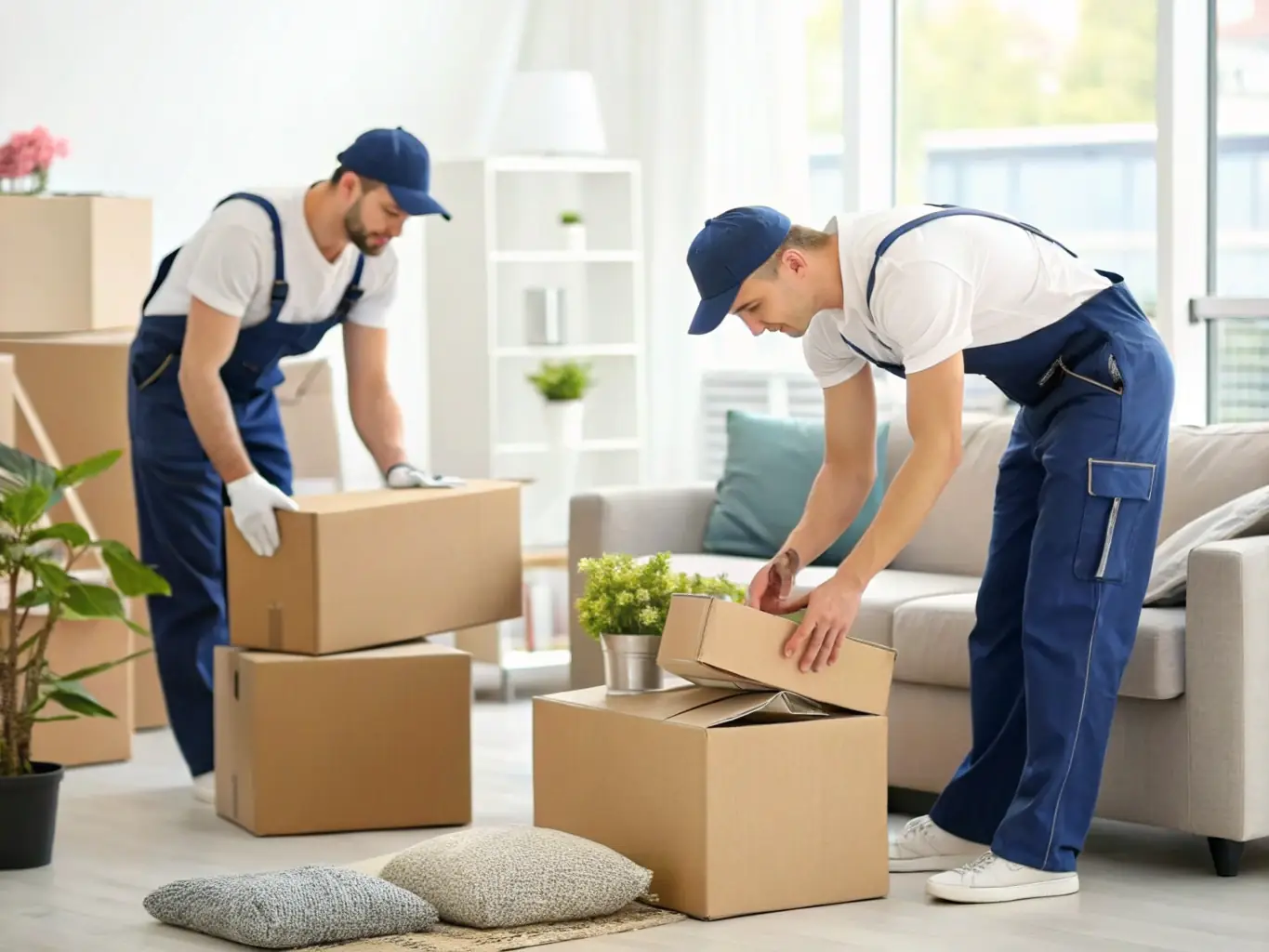 A team from ErbService is shown respectfully clearing out an estate property, removing items efficiently and with great care.